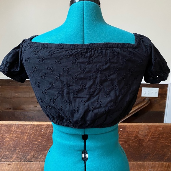 ASOS Clayton Eyelet Lace Cropped Peasant Top - Whimsigoth Fairycore - Picture 5 of 9